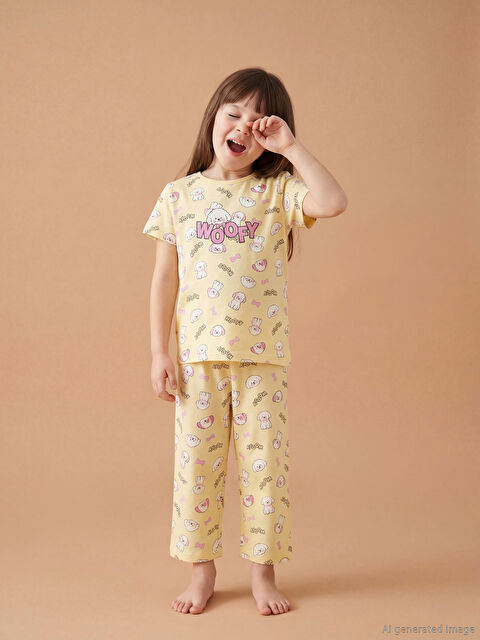 LCW Kids Bisiklet Yaka Kız Çocuk Pijama Takımı - S6DT90Z1-LU9