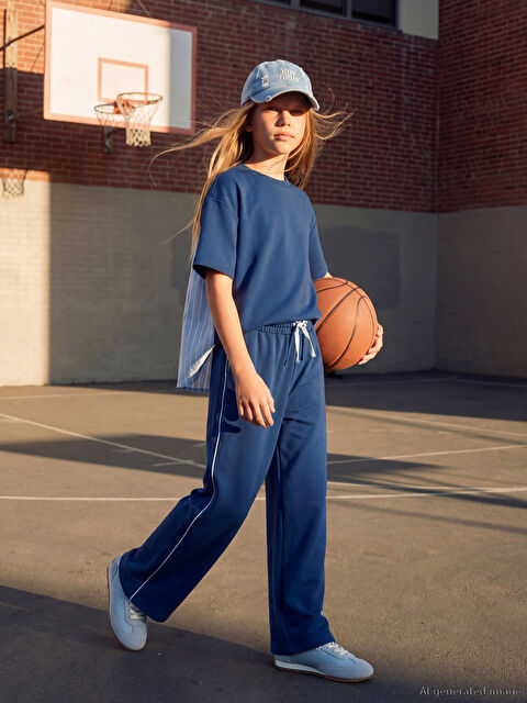 LCW Kids Kız Çocuk Soft Touch Tişört ve Eşofman Altı