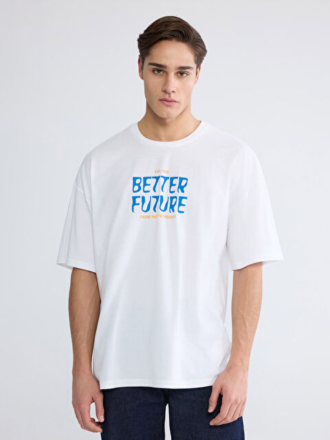 LC WAIKIKI Plus Size Crew Neck Printed Cotton Men's T-Shirt - S6DU67Z8-Q6K