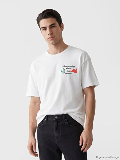 LC WAIKIKI Μπλουζάκι για άνδρες με στρογγυλή λαιμόκοψη και εκτυπωμένο σχέδιο