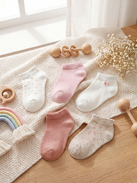 LCW baby Baby Girl Ankle Socks 5-Pack