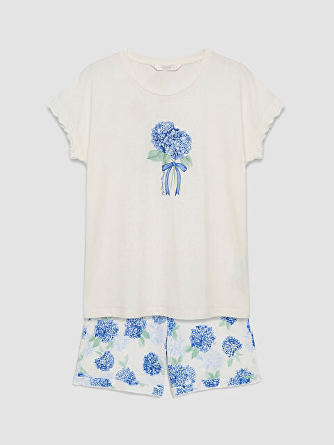 LCW DREAM Çiçekli Kadın Şortlu Pijama Takımı