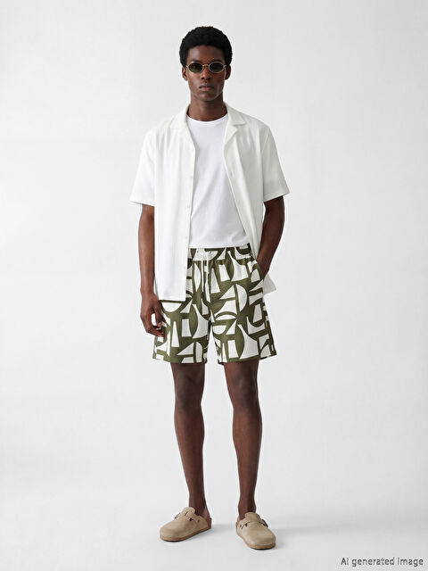 LCW SWIMWEAR Kısa Boy Desenli Erkek Deniz Şortu