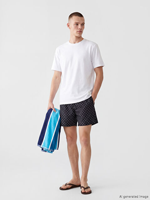 LCW SWIMWEAR Kısa Boy Desenli Erkek Deniz Şortu