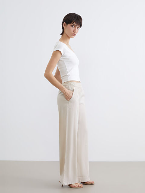 LCW Vision Women's Trousers with Elastic Waistband - S6DV61Z8-FYS