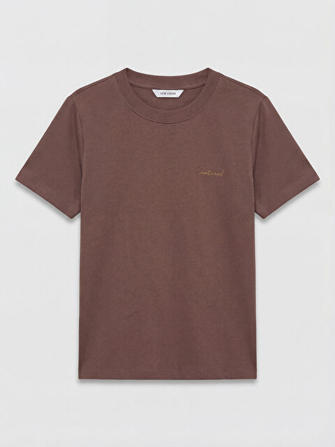 LCW Vision Crew Neck Embroidered Soft Touch Women's T-Shirt - S6DV68Z8-H2Q