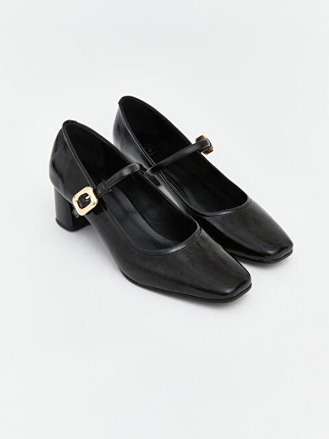 LCW STEPS Küt Burunlu Bantlı Kadın Topuklu Ayakkabı - S6DY40Z8-HUC