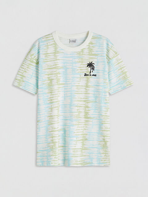 LCW Kids Bisiklet Yaka Desenli Erkek Çocuk Tişört - S6DY45Z4-LUG