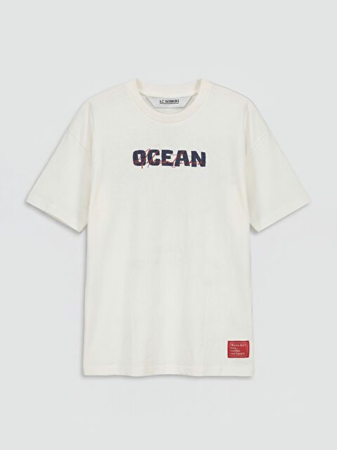 LCW Kids Bisiklet Yaka Baskılı Erkek Çocuk Tişört