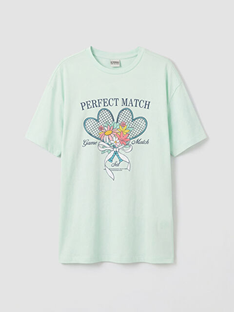 LCW Kids Bisiklet Yaka Kız Çocuk Baskılı Tişört - S6DY84Z4-8RT