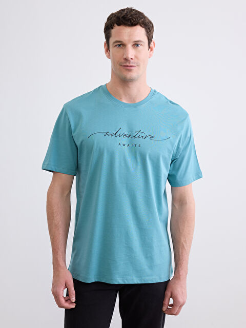 LC WAIKIKI Bisiklet Yaka Baskılı Erkek Tişört - S6DY99Z8-H8C