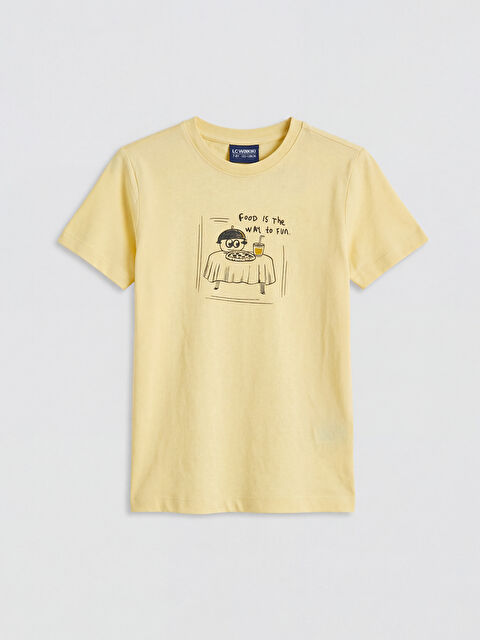 LC WAIKIKI Bisiklet Yaka Baskılı Erkek Çocuk Tişört