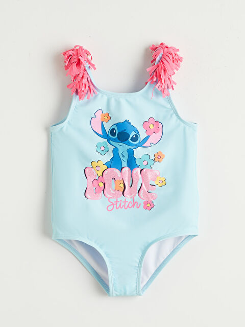 LCW Kids Stitch Baskılı Kız Çocuk Mayo
