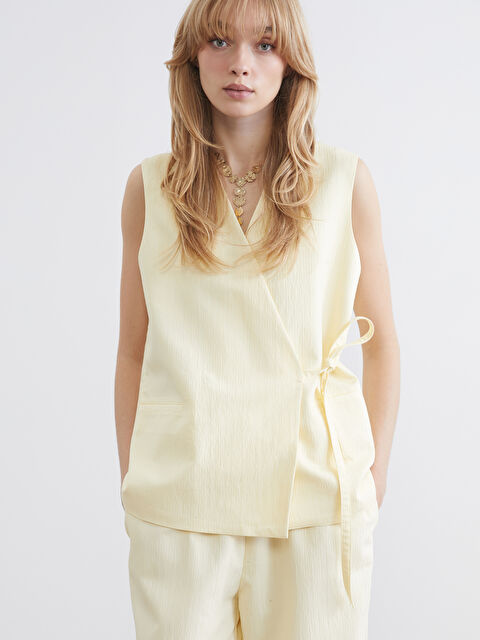 LCW Vision Σταυρωτό Υφής Κλασικό Γιλέκο για Γυναίκες - S6EB79Z8-ETY