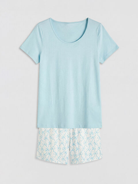 LCW DREAM Bisiklet Yaka Kadın Şortlu Pijama Takımı