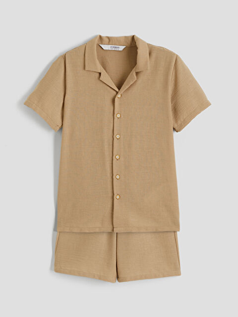 LCW ECO Kısa Kollu Erkek Çocuk Gömlek ve Şort - S6ED37Z4-94C