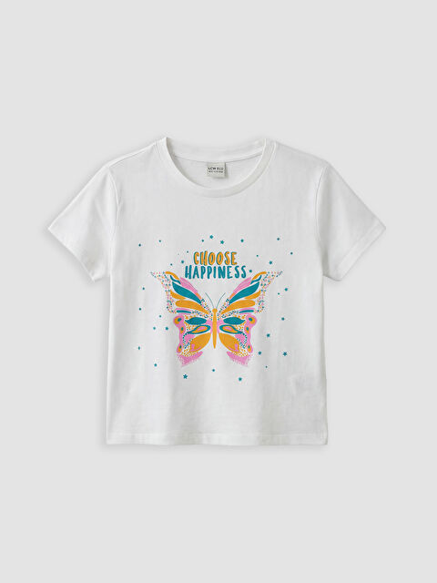 LCW ECO Girl WHITE T-Shirt - S6ED49Z4-J5F