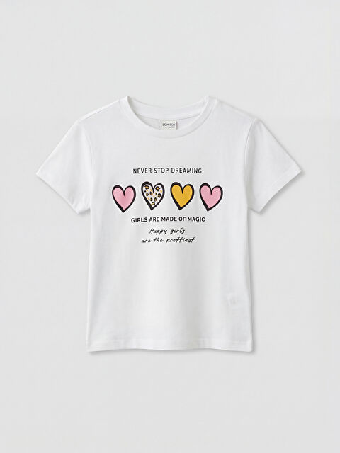 LCW ECO Crew Neck Printed Girls' T-Shirt - S6ED49Z4-Q6K