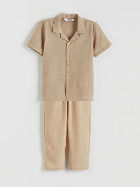 LC WAIKIKI Kısa Kollu Erkek Çocuk Gömlek ve Pantolon - S6ED52Z4-CWP