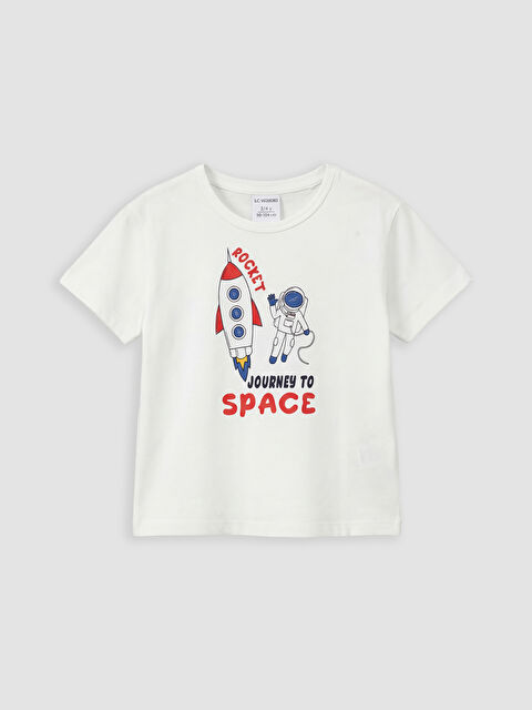 LC WAIKIKI Bisiklet Yaka Baskılı Erkek Çocuk Tişört	 - S6ED67Z1-J5F