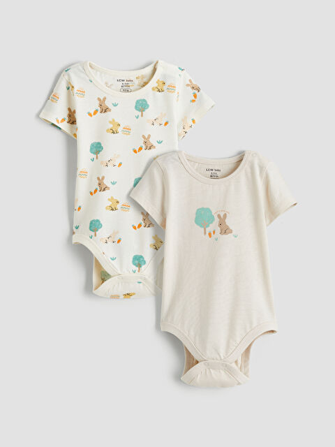 LCW baby Printed Baby Boys' Snap Bodysuit 2 Pack - S6EE02Z1-LRB