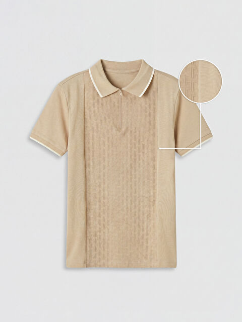 LCW Kids Polo Yaka Dokulu Erkek Çocuk Tişört