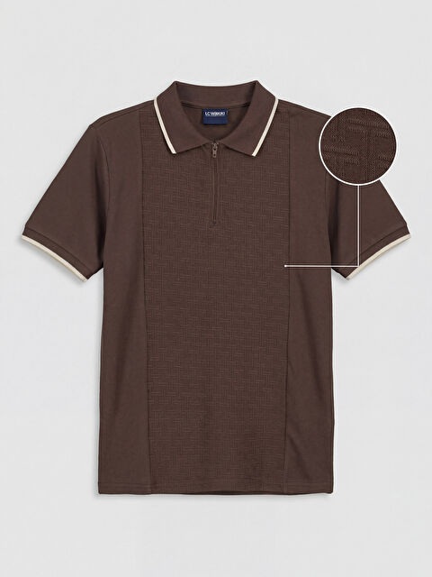 LCW Kids Dokulu Desenli Polo Yaka Erkek Çocuk Tişört