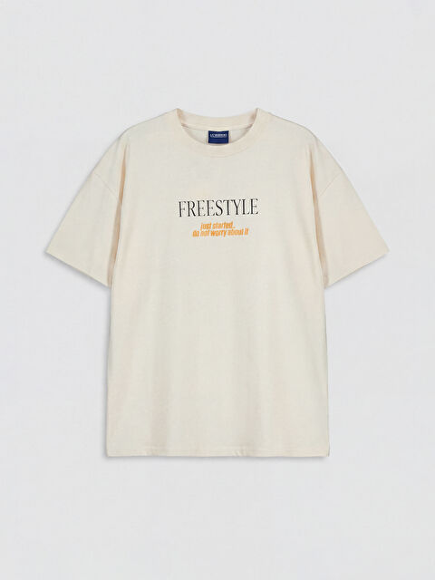 LCW Kids Bisiklet Yaka Baskılı Erkek Çocuk Tişört