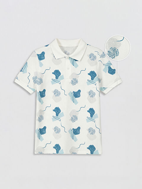 LCW Kids Polo Yaka Desenli Erkek Çocuk Tişört