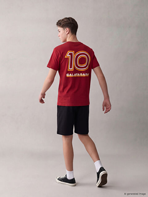 LCW Kids Bisiklet Yaka Galatasaray Baskılı Erkek Çocuk Tişört