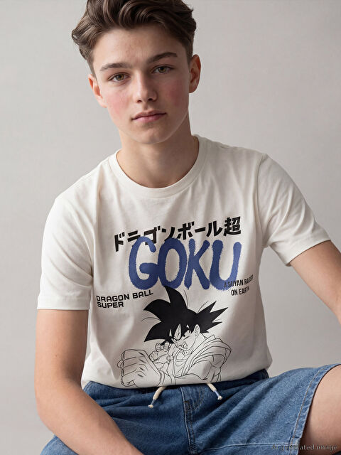 LCW Kids Dragon Ball Baskılı Erkek Çocuk Tişört