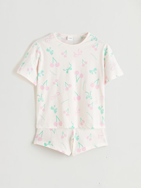 LCW ECO Desenli Kız Çocuk Şortlu Pijama Takımı - S6EF20Z4-LT6
