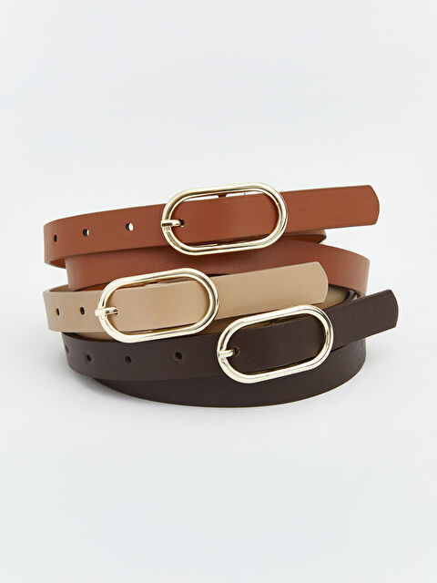 LCW ACCESSORIES Deri Görünümlü Kadın Kemer 3'lü - S6EF29Z8-EET