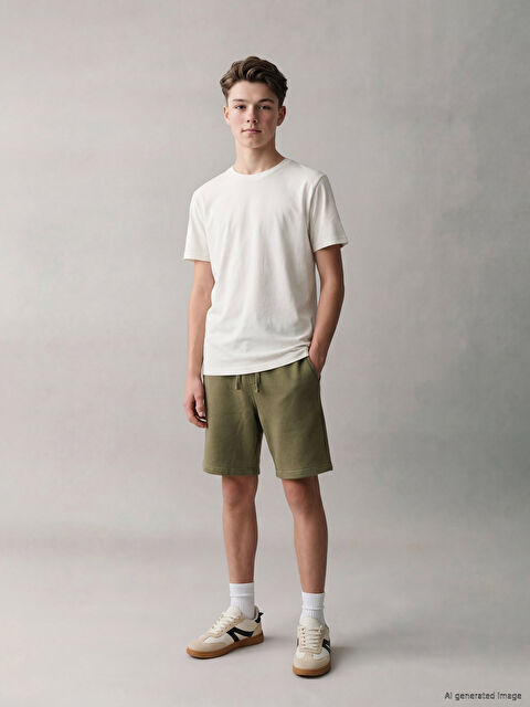 LCW Kids Beli Lastikli Erkek Çocuk Pike Şort