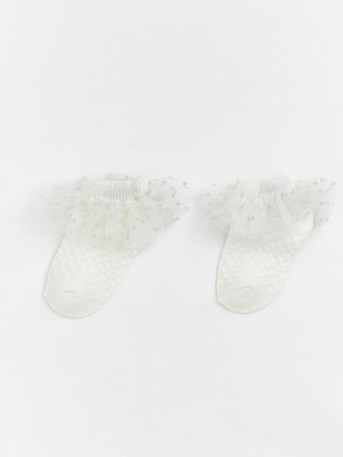 LCW baby Ruffled Baby Girl Trainer Socks 2-Pack - S6EG18Z1-Q6K