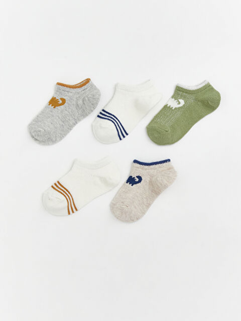 LCW Kids Baskılı Erkek Bebek Patik Çorap 5'li - S6EG52Z1-D2X
