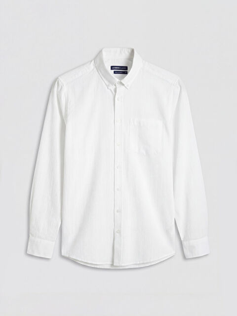 LCWAIKIKI Classic Regullar Fit Krinkle Erkek Dokulu Gömlek