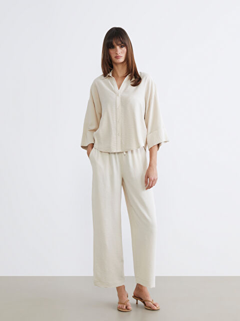 LCW Vision Women's Armure Trousers with Elastic Waistband