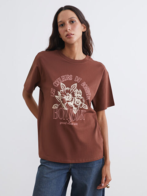 LCW Vision Ženska majica sa printom i okruglim izrezom - S6EH15Z8-HHN