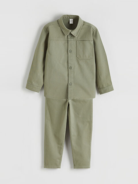 LCW Kids Erkek Çocuk Gabardin Gömlek ve Pantolon - S6EH31Z1-GUY