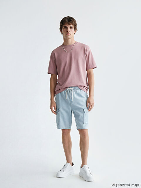 LCW Jeans Regular Fit Cargo Pocket Men's Denim Shorts