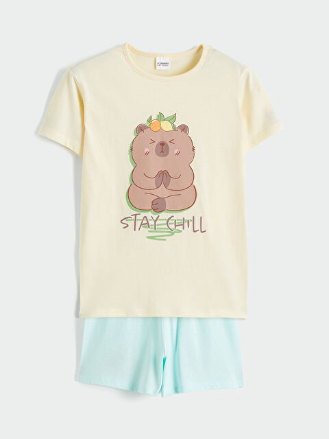 LCW Kids Girl BEIGE Pyjama Set