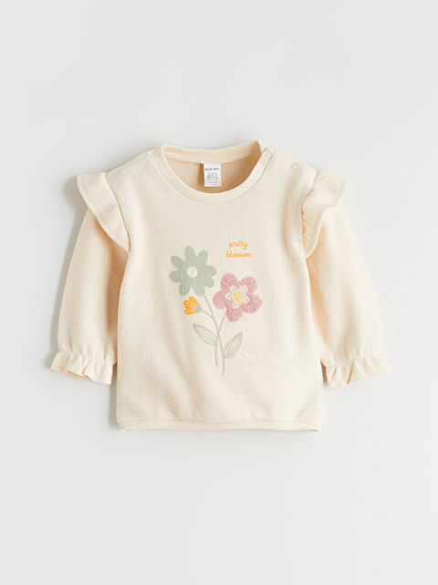 LC WAIKIKI كنزة رياضية مزينة بطبعة زهور للبنات الرضع