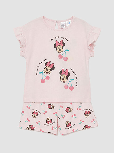 LCW baby კრუ ნეკის მინნის მაუსის პრინტიანი გოგონების საბავშვო ნაკრები - S6EJ54Z1-ZSJ