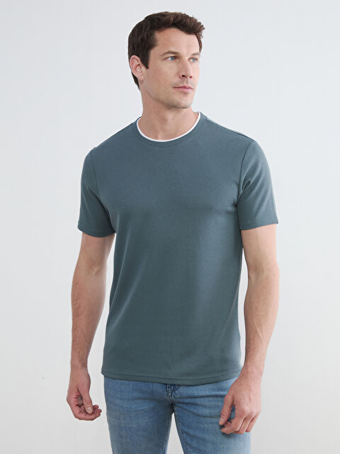 LCWAIKIKI Classic Bisiklet Yaka Erkek Tişört - S6EJ59Z8-HQ0