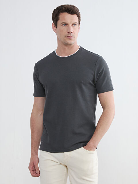 LCWAIKIKI Classic Bisiklet Yaka Erkek Tişört - S6EJ59Z8-YM6