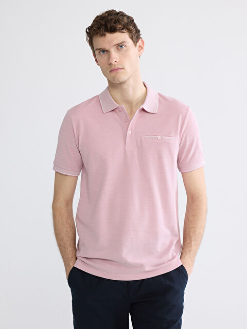 LCWAIKIKI Classic Άνδρας ΡΟΖ Μπλουζάκι - S6EJ75Z8-MM0