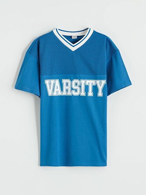 LCW Kids V Yaka Baskılı Erkek Çocuk Tişört - S6EK21Z4-R4A