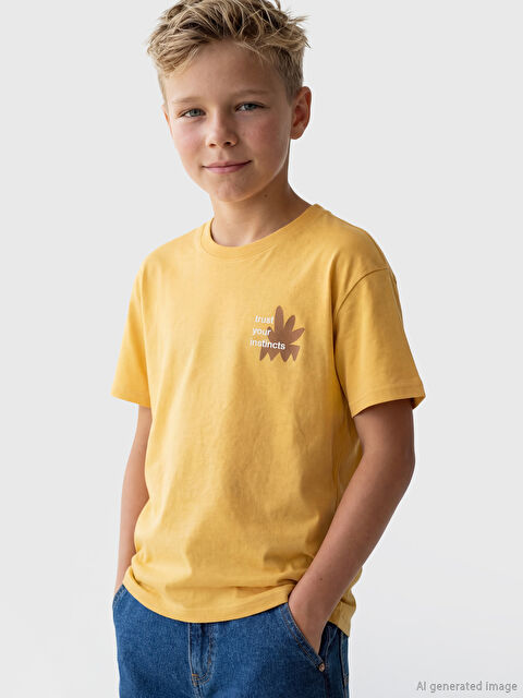 LCW Kids Bisiklet Yaka Baskılı Erkek Çocuk Tişört - S6EK26Z4-FGK