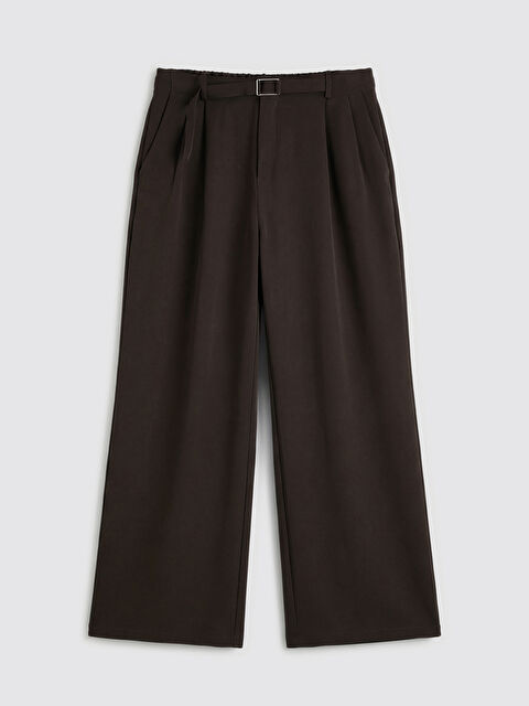 LCW Vision بنطال قماشي نسائي بخصر بحزام وكسرات - S6EK28Z8-HDB